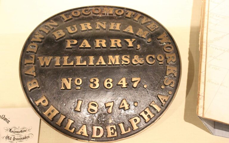 Metal plaque for Baldwin Locomotive Works